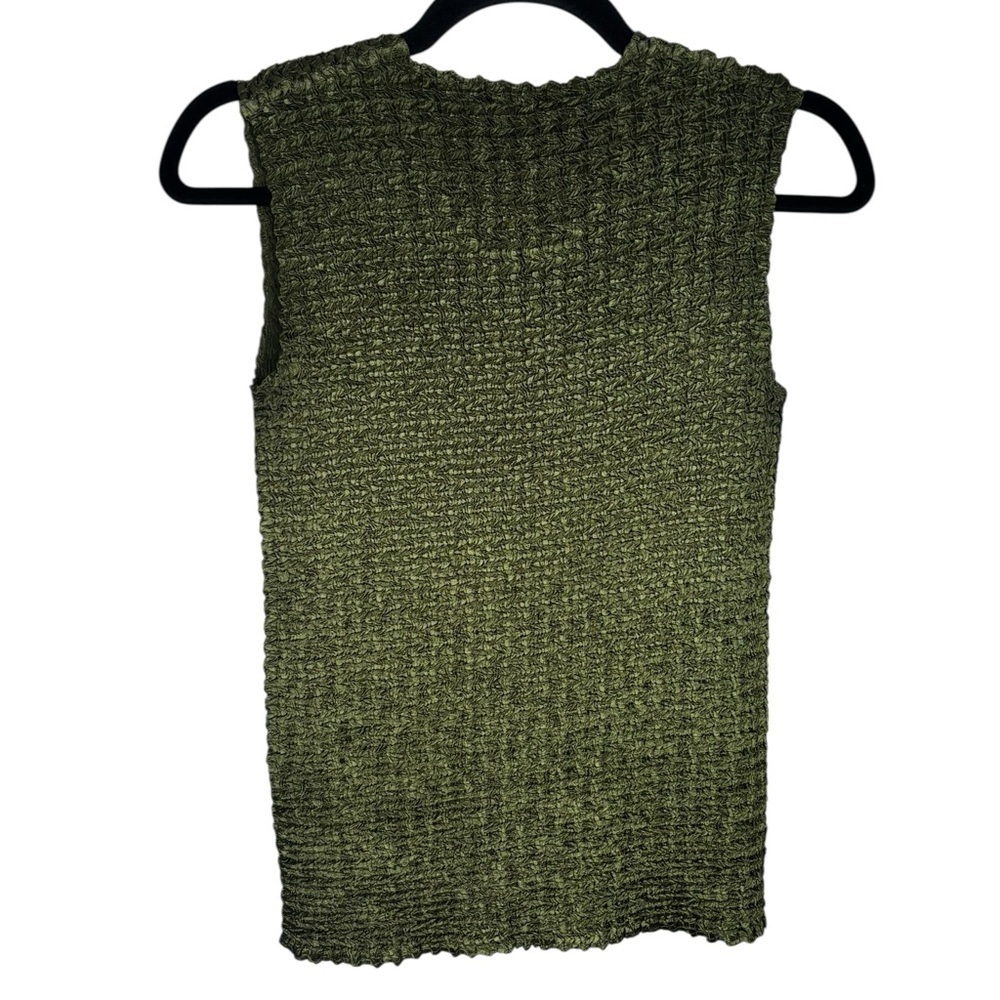 Y2K VTG Nicola Green Rouche Popcorn Tank Top Blouse Size Medium - Picture 4 of 10